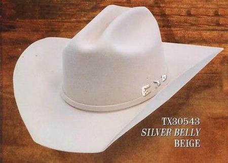 Mensusa Products Cowboy Western Hat Texas Style 4X Felt Hats By Los Altos Silver Belly