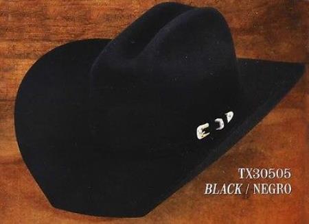 Mensusa Products Cowboy Western Hat Texas Style 4X Felt Hats By Los Altos Black