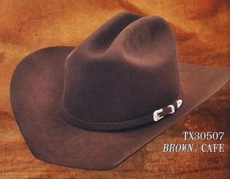 Mensusa Products Cowboy Western Hat Texas Style 4X Felt Hats By Los Altos Brown