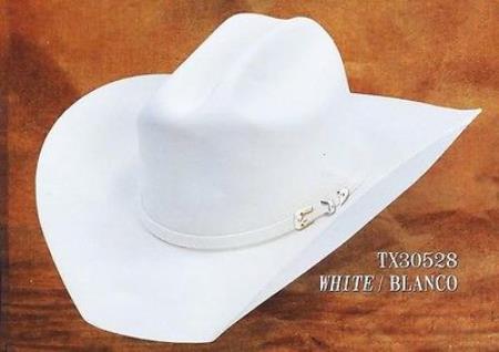 Mensusa Products Cowboy Western Hat Texas Style 6X Felt Hats By Los Altos White
