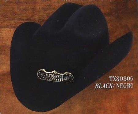 Mensusa Products Cowboy Hat Duranguense Style 10X Felt Hats By Los Altos Black