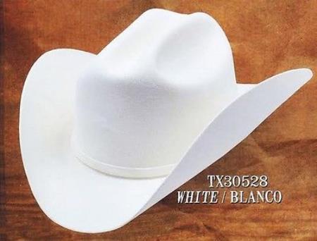 Mensusa Products Cowboy Western Hat Cali (Marlboro) Style 6X Felt Hats White BY Los Altos