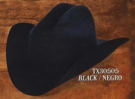 Mensusa Products Cowboy Western Hat Cali (Marlboro) Style 6X Felt Hats Black BY Los Altos