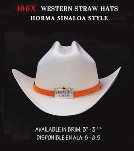 Mensusa Products Cowboy Western 100X Premium Straw Hat By Los Altos
