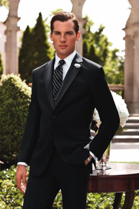 Mensusa Products Ralph Lauren Black Cristal Big and Tall Two Button Tuxedo