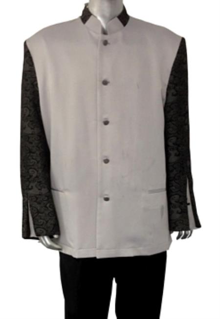 Mensusa Products Felix Clergy Blazer with Embroidered Crosses Inside Inverted Sleeve Pleat Grey/Black