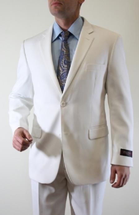 Mensusa Products Tazio Mens White Tonal Fine Pinstripe 2 Button Suit