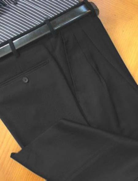 Mensusa Products Chiari Natural Stretch Wool Italian Dress Slacks Black