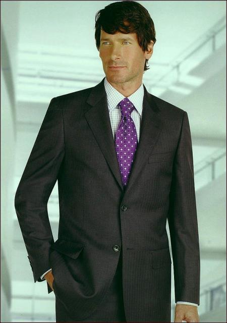 Mensusa Products Authentic Real Brand New With Tags Baroni Suit Flat Front Charcoal