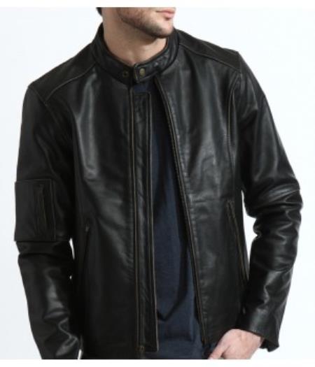 Mensusa Products The Classic Distressed Moto Jacket In 100% Genuine Cowhide Leather