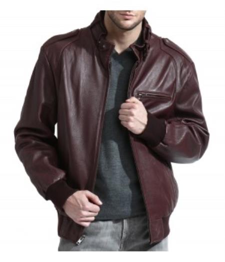 Mensusa Products Mens Member'S Only Lambskin Leather Jacket A Gorgeous Lambskin Leather Bomber Jack Black,Brown,Cognac,Burgundy And Navy
