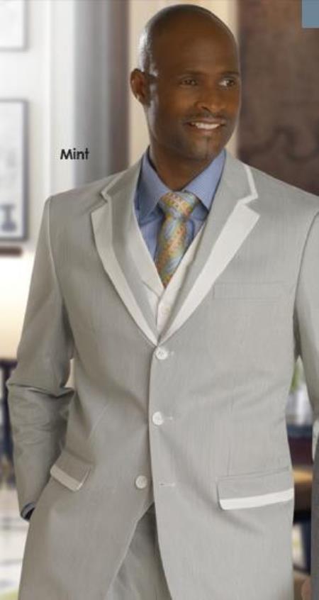 Mensusa Products Mens 3 Piece Vested Suit Mint