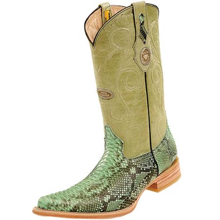 Mensusa Products Wh-Dimond Western Cowboy Boot Bota Piton Horma Chihuahua Pistachio