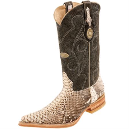 Mensusa Products Wh-Dimond Western Cowboy Boot Bota Piton Horma Chihuahua Natural