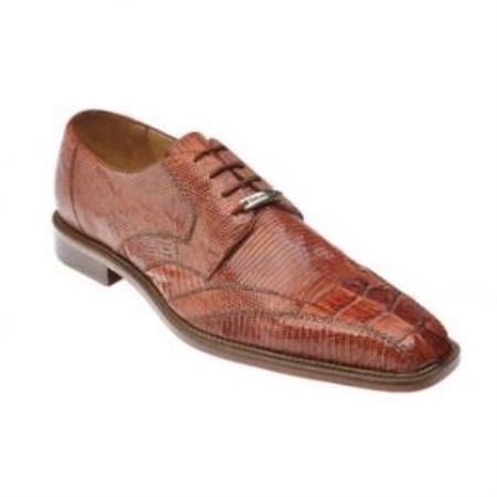 Mensusa Products Belvedere Topo Hornback & Lizard Shoes Cognac
