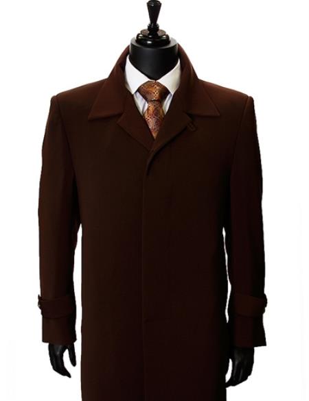Mensusa Products Carmel Zhao 54 Inch Maxi-Length Duster Coat Mens Dress Trench Brown Top Coat