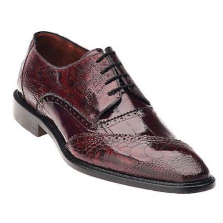 Mensusa Products Belvedere Nino Eel & Ostrich Shoes Antique Red/Scarlet