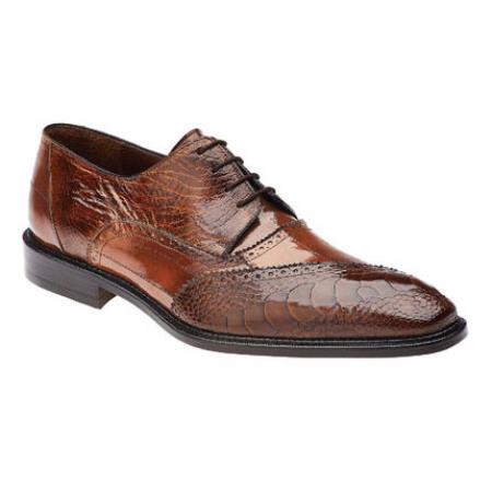 Mensusa Products Belvedere Nino Eel & Ostrich Shoes Antique Camel