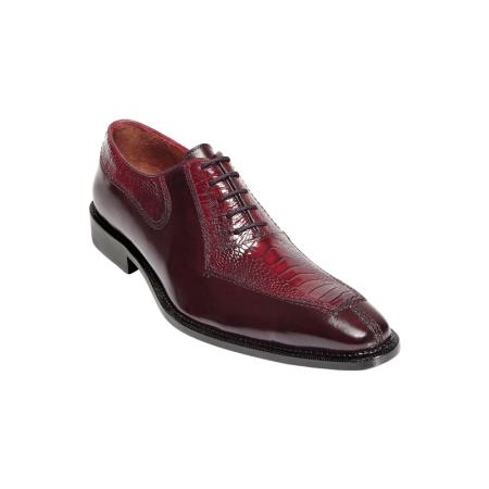Mensusa Products Belvedere Dino Ostrich & Calfskin Shoes Antique Red