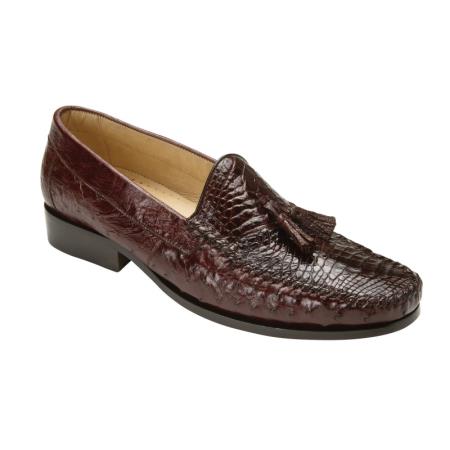 Mensusa Products Belvedere Bari Caimain & Ostrich Tassel Loafers Brown