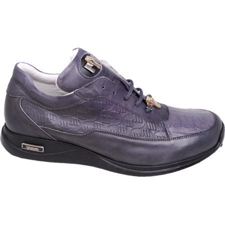 Mensusa Products 8900 Nappa & Baby Alligator Sneakers Gray