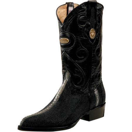 Mensusa Products Wh-Dimond Western Cowboy Boot Mantarraya Perla Completa Horma Puntal Negro