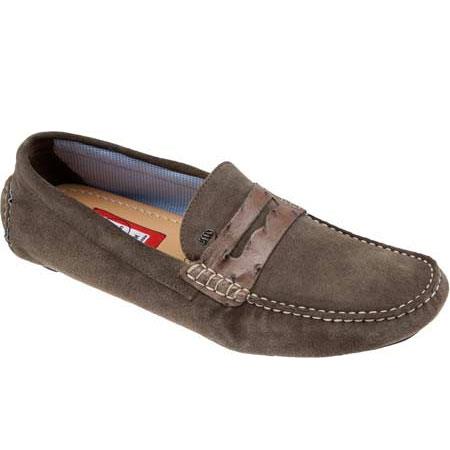Mensusa Products Mauri Palio 9247 Suede & Ostrich Driving Loafers Mink