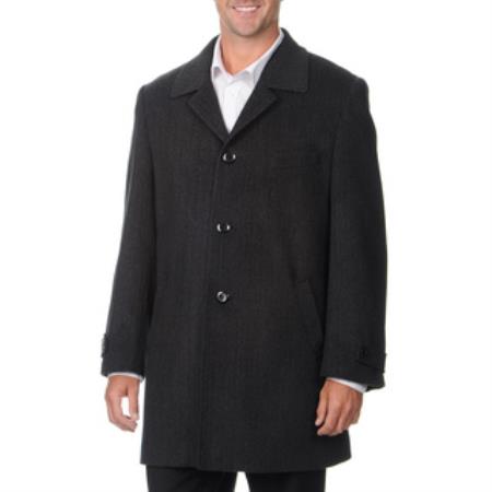 Mensusa Products Men's 'Rodeo' Charcoal Cashmere Blend Top Coat