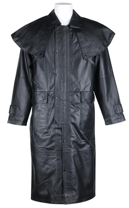 Mensusa Products 1003 Long Leather Duster Trench Coat Black