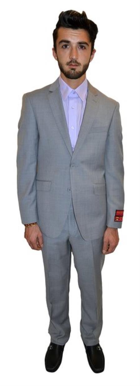 Mensusa Products Mantoni Two Piece Suit Modern Fit Solid Light Grey