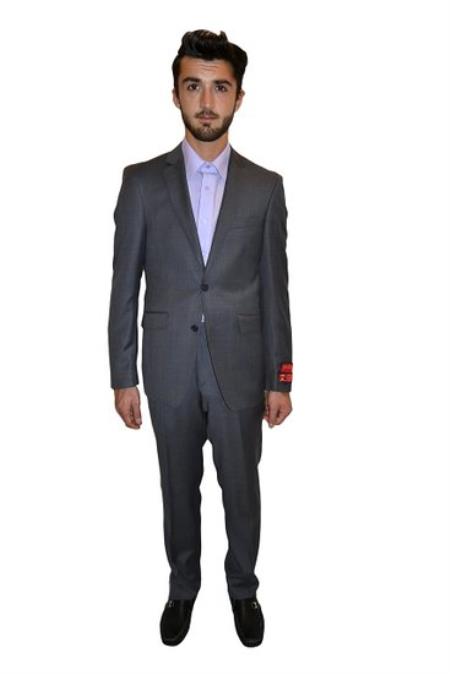 Mensusa Products Mantoni Two Piece Suit Slim Fit Solid Grey