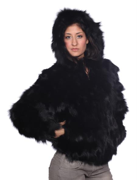 Mensusa Products Lyla Fox Fur Coat Black