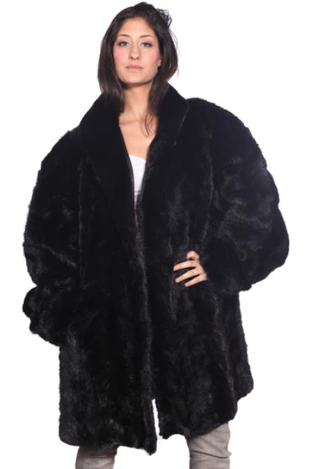 Mensusa Products Vanderbilt Ranch Mink Fur Coat Black