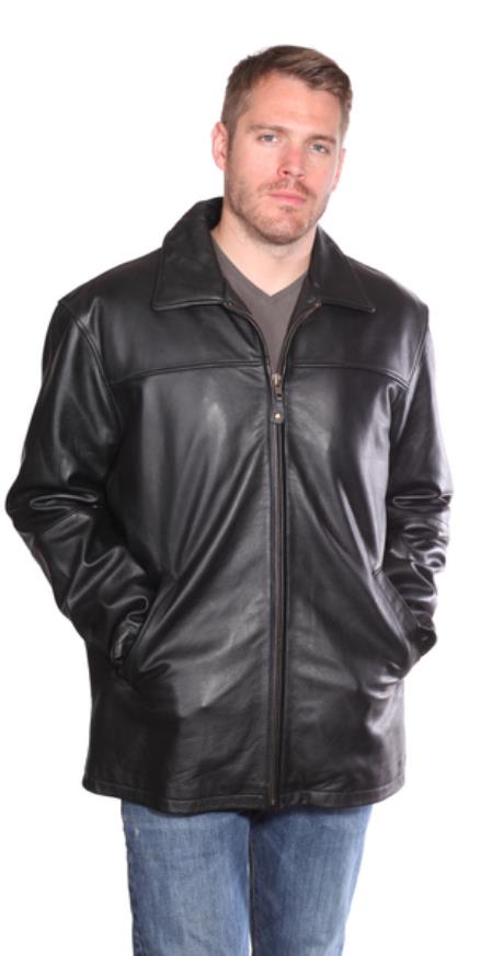 Mensusa Products Camden Leather Hipster Coat Black