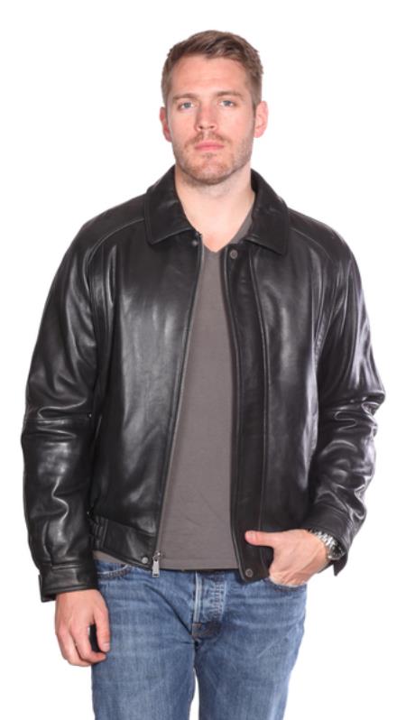 Mensusa Products Easton Leather Bomber Black
