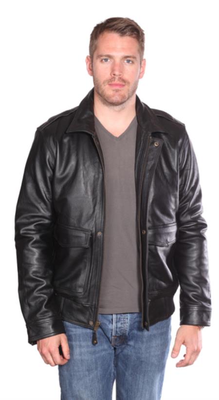 Mensusa Products Roger Leather Bomber Black