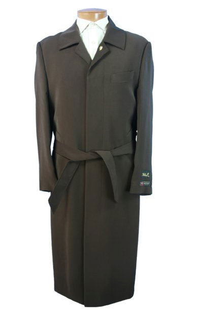 Mensusa Products Men's Full Length Top Coat Black