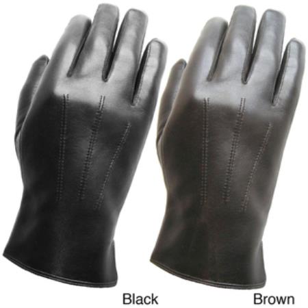 Mensusa Products Men's Premium Leather Gloves Black,Brown
