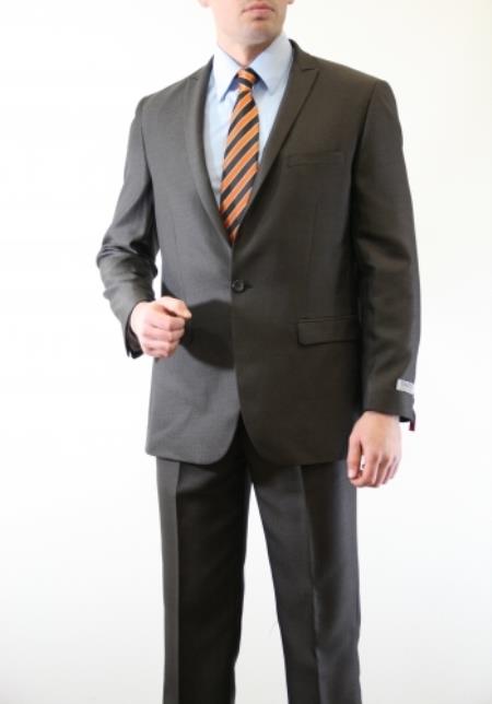 Mensusa Products Men's Two Piece Slim Fit Suit Brown
