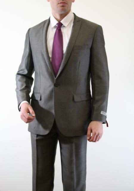 Mensusa Products Men's Two Piece Slim Fit Suit Slate