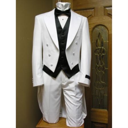 Mensusa Products Tail Tuxedo jacket and pant combination White
