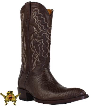 Mensusa Products Mens King Exotic Teju Lizard Western Boot Brown