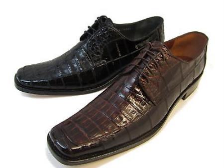 Mensusa Products King Exotic Caiman/Eel Mens Dress Shoes Black, Brown
