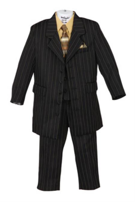 Mensusa Products Boys Pinstripe Suit Mustard
