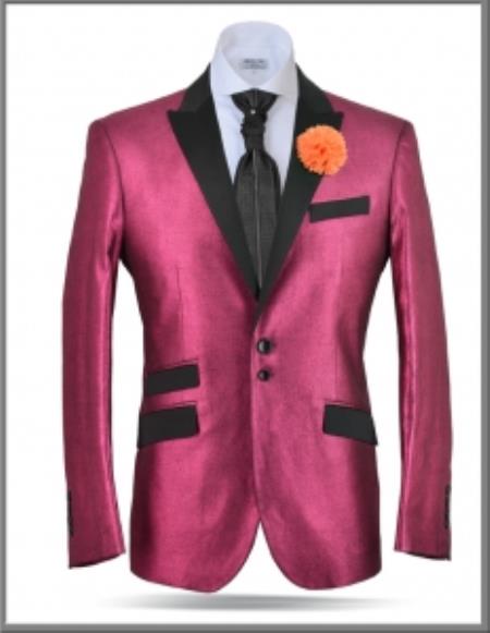 Mensusa Products Unique Paisley Sport Coat Sequin Shiny Flashy Silky Satin Stage Fancy Stage Party Two Toned Blazer / Sportcoat / Mens Jacket / Dinner Jacket Pink