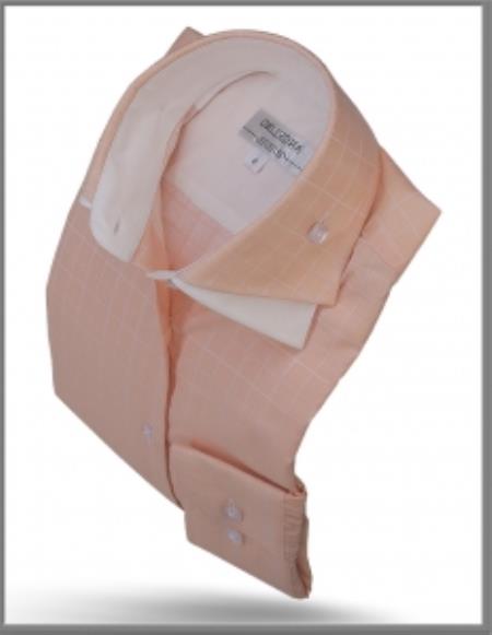 Mensusa Products Angelino Double Collar Shirt Peach