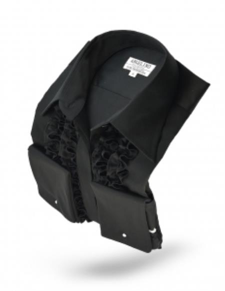 Mensusa Products Angelino Shirt Ruffle Black