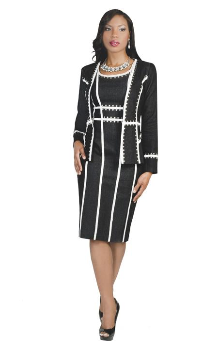 Mensusa Products Tally Tailor 8214 Womens Suits Black/White