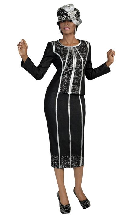 Mensusa Products Tally Tailor 8216 Womens Suits Black/Silver