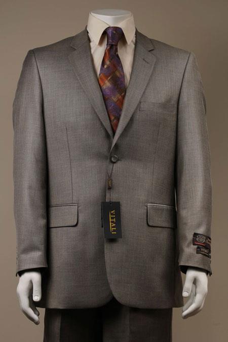 Mensusa Products Two Button Suit New Edition Shiny Sharkskin Beige
